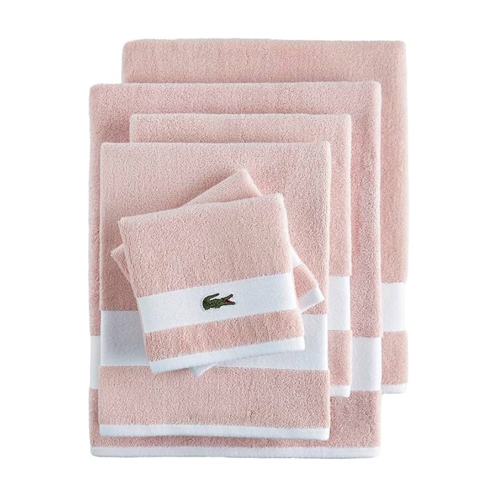 Lacoste Heritage Supima Cotton 6-Piece Towel Set: 2 Bath Towels, 2 Hand Towels